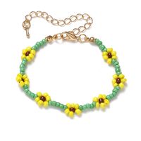 Bohemian Style European And American Flowers Rice Beads Elastic Rope Beaded Bracelet sku image 1