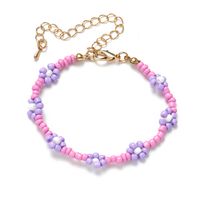 Bohemian Style European And American Flowers Rice Beads Elastic Rope Beaded Bracelet sku image 4
