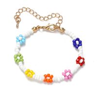 Bohemian Style European And American Flowers Rice Beads Elastic Rope Beaded Bracelet sku image 5