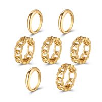 Creative Simple Fashion Temperament Jewelry Jewelry Alloy Multi-chain Joint Ring Set Of 7 sku image 1