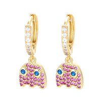 Cross-border Sold Jewelry Ear Ring Female Personality Eyes Fashion Rhinestone Earrings Micro Inlaid Zircon Ear Clip Diy Jewelry Accessories sku image 3
