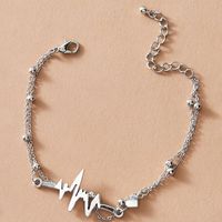 2021 New Jewelry Ecg Peach Heart Alloy Anklet Double Layer main image 3
