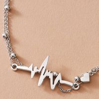 2021 New Jewelry Ecg Peach Heart Alloy Anklet Double Layer main image 5