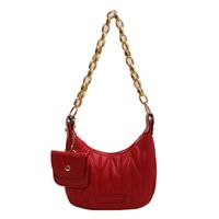 2021 Cross-border New Arrival Women's Bag Pleated Underarm Bag Handbag Texture Acrylic Thick Chain Casual Shoulder Bag sku image 1