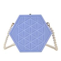 2021 Autumn And Winter New Internet Celebrity Acrylic Box Bag Women's Classic Style Rhombus Water Cube Personalized Crossbody Dinner sku image 3