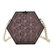 2021 Autumn And Winter New Internet Celebrity Acrylic Box Bag Women's Classic Style Rhombus Water Cube Personalized Crossbody Dinner sku image 4