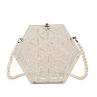 2021 Autumn And Winter New Internet Celebrity Acrylic Box Bag Women's Classic Style Rhombus Water Cube Personalized Crossbody Dinner sku image 5