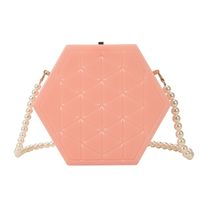 2021 Autumn And Winter New Internet Celebrity Acrylic Box Bag Women's Classic Style Rhombus Water Cube Personalized Crossbody Dinner sku image 6