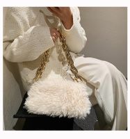 Autumn New Style Acrylic Thick Chain Fur Bag Shoulder Portable Armpit Bag Lady Bag sku image 1