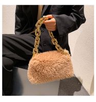 Autumn New Style Acrylic Thick Chain Fur Bag Shoulder Portable Armpit Bag Lady Bag sku image 2