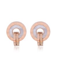 Korean Fashion Sweet Roman Numerals Simple Circle Personality Female Earrings main image 3