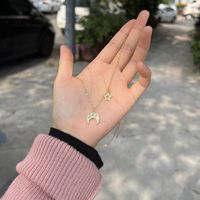 European And American New Crescent Star Copper Plating Necklace main image 1