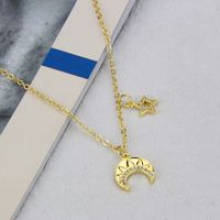 European And American New Crescent Star Copper Plating Necklace main image 3