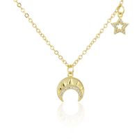 European And American New Crescent Star Copper Plating Necklace main image 6