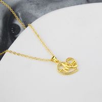 European And American Ins Heart-shaped Letter Inlaid Zirconium Pendant Female  Spot Copper-plated Gold Hot Sale Letter Necklace main image 3
