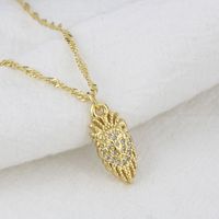 New Zirconium Inlaid Lion Gold-plated Temperament Animal Pendant Necklace main image 3