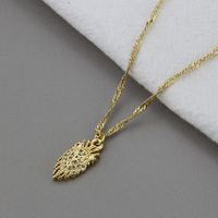 New Zirconium Inlaid Lion Gold-plated Temperament Animal Pendant Necklace main image 4