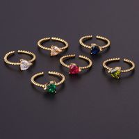 Simple Colorful Zircon Love Ring Fashion Hand Jewelry Adjustable Ring main image 1
