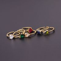Simple Colorful Zircon Love Ring Fashion Hand Jewelry Adjustable Ring main image 5