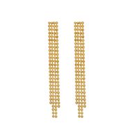 Autumn And Winter European And American Elegant Ins Style Tassel Ball Bead Chain Earrings Titanium Steel 18k Gold Plating Earrings Wholesale F558 main image 6