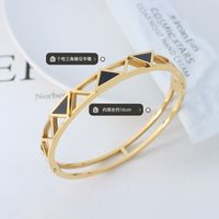 18k Gold-plated Titanium Steel Hand Jewelry Wholesale Triangle Acrylic Hollow Bracelet main image 5