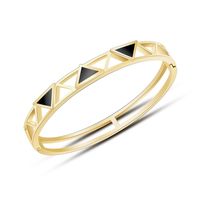 18k Gold-plated Titanium Steel Hand Jewelry Wholesale Triangle Acrylic Hollow Bracelet main image 6