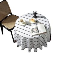 Flying Cat Cross-border  Bohemian Printed Striped Black Tassel Tablecloth Round Household Coffee Table Table Cloth main image 6
