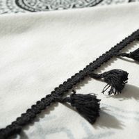 Bohemian Mandala Print Black Tassel Rectangular Home Coffee Table Table Cloth main image 5