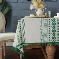Bohemian Multicolor Printing Geometric Tassel Rectangular Table Cloth Coffee Table Cover Cloth main image 6