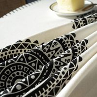 Bohemian Mandala Print Black Tassel Round Table Cloth Coffee Table Cloth main image 2