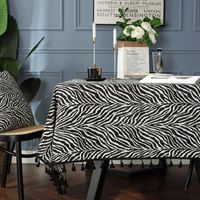 Bohemian Style Yarn-dyed Jacquard Black Tassel Table Cloth Home Coffee Table Cover Cloth main image 3
