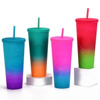Double-layer Plastic Straw Cup Large Capacity Creative 710ml Cup Portable Cup main image 2