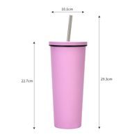 Factory Direct Supply Large Capacity 700ml Stainless Steel Vacuum Cup Simple Car Cup With Straw Outdoor Portable Coffee Cup main image 5