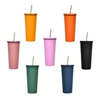 Factory Direct Supply Large Capacity 700ml Stainless Steel Vacuum Cup Simple Car Cup With Straw Outdoor Portable Coffee Cup main image 6