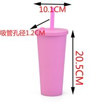Double-layer Plastic Big Hole Straw Cup With Milk Tea Cup Water Cup main image 6