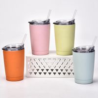 Cross-border 304 Stainless Steel Vacuum Cup Car Simple Cup With Straw Men And Women With Cover Coffee Cup Tumbler main image 4