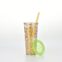 Large Capacity Double Layer Large Hole Plastic Pearl Milk Tea Straw Cup With Lid main image 5