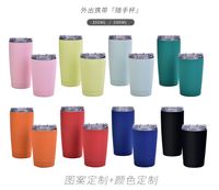 Double-layer Stainless Steel Creative Handy Cup Office Home Leisure Car Water Cup With Straw Insulation Portable Coffee Cup main image 3
