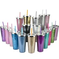 24oz Large-capacity Double-layer Plastic Straw Cup Water Cup main image 1