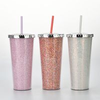 24oz Large-capacity Double-layer Plastic Straw Cup Water Cup main image 6