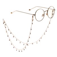 Cross-border Hot Fashion Simple Eye Flower Handmade Chain Glasses Cord Anti-lost Metal Glasses Chain main image 3
