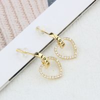 Korean Inlaid Zirconium Earrings Simple Star Moon Copper Earrings sku image 1