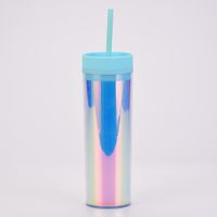 Factory Direct Supply Thickened Tumbler Double Plastic Straw Cup Large Capacity Outdoor Magic Color Drink Cup Customizable sku image 4