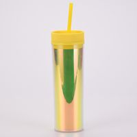 Venta Directa De Fábrica Vaso Grueso Doble Plástico Pajita Taza De Gran Capacidad Al Aire Libre Magic Color Copa Personalizable sku image 6