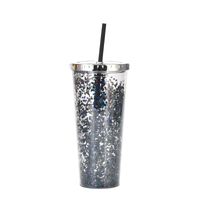 2021 New Plastic Straw Cup Glitter Water Cup Wholesale Cold Drink Cup sku image 1