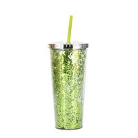 2021 New Plastic Straw Cup Glitter Water Cup Wholesale Cold Drink Cup sku image 2