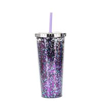 2021 New Plastic Straw Cup Glitter Water Cup Wholesale Cold Drink Cup sku image 10