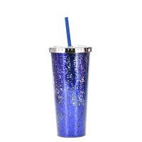 2021 New Plastic Straw Cup Glitter Water Cup Wholesale Cold Drink Cup sku image 12
