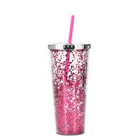 2021 New Plastic Straw Cup Glitter Water Cup Wholesale Cold Drink Cup sku image 13
