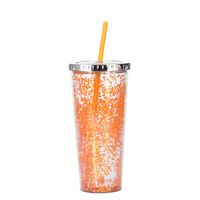 2021 New Plastic Straw Cup Glitter Water Cup Wholesale Cold Drink Cup sku image 14
